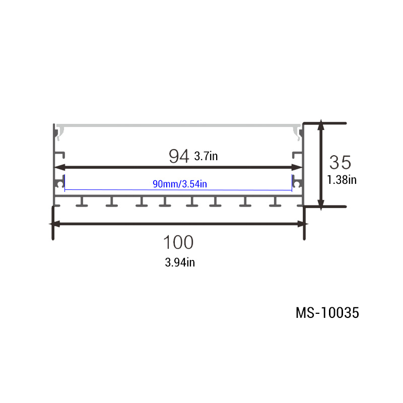 100x35mm Large Surface Mount LED Work Light Linear Channel Profile 100x35mm Large Surface Mount LED Work Light Linear Channel Profile